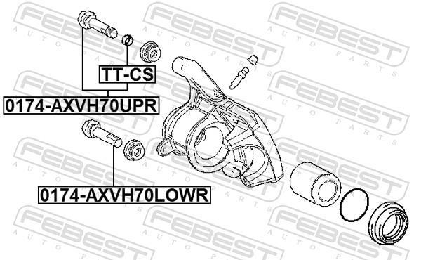Guide d'étrier de frein FEBEST 0174-AXVH70UPR