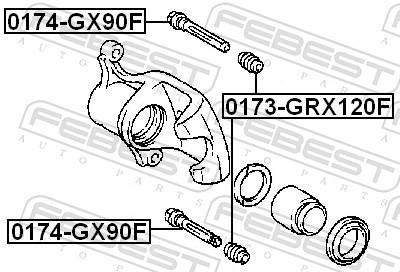 Guide d'étrier de frein FEBEST 0174-GX90F