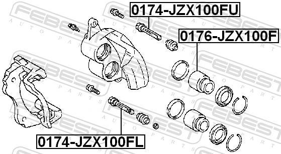 Guide d'étrier de frein FEBEST 0174-JZX100FL