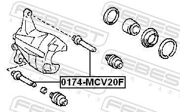 Guide d'étrier de frein FEBEST ref. 0174-MCV20F