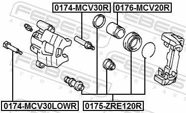 Guide d'étrier de frein FEBEST 0174-MCV30R