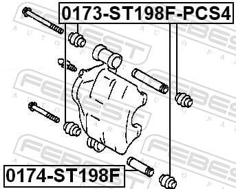 Guide d'étrier de frein FEBEST 0174-ST198F