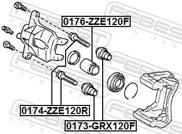 Guide d'étrier de frein FEBEST 0174-ZZE120R