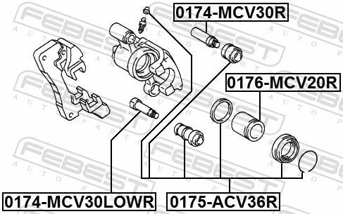 Kit de réparation d'étrier de frein FEBEST ref. 0175-ACV36R
