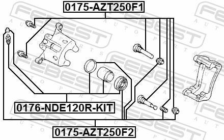Kit de réparation d'étrier de frein FEBEST ref. 0175-AZT250F2