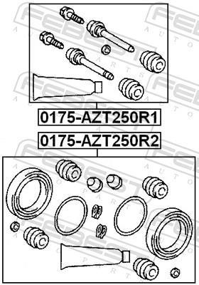 Kit de réparation d'étrier de frein FEBEST ref. 0175-AZT250R2