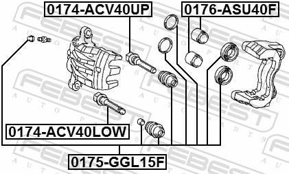 Kit de réparation d'étrier de frein FEBEST ref. 0175-GGL15F