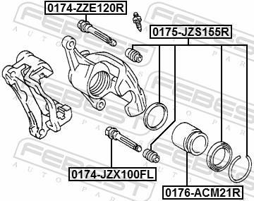 Kit de réparation d'étrier de frein FEBEST ref. 0175-JZS155R