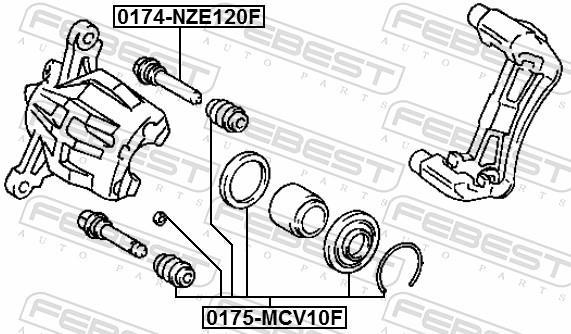 Kit de réparation d'étrier de frein FEBEST ref. 0175-MCV10F