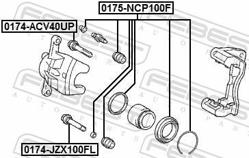 Kit de réparation d'étrier de frein FEBEST ref. 0175-NCP100F