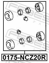 Kit de réparation d'étrier de frein FEBEST ref. 0175-NCZ20R