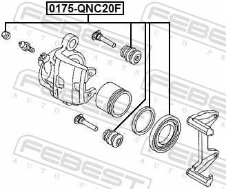 Kit de réparation d'étrier de frein FEBEST ref. 0175-QNC20F