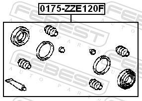 Kit de réparation d'étrier de frein FEBEST ref. 0175-ZZE120F