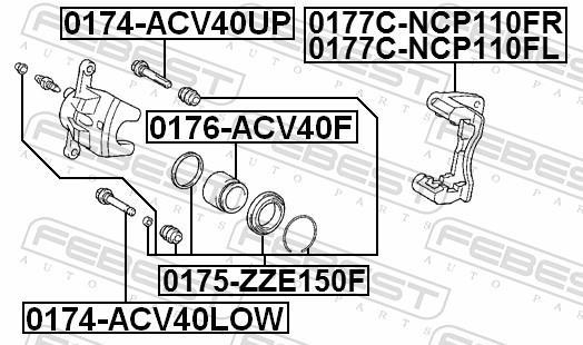 Kit de réparation d'étrier de frein FEBEST ref. 0175-ZZE150F