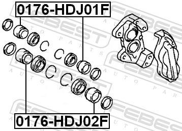 Piston, étrier de frein FEBEST 0176-HDJ02F