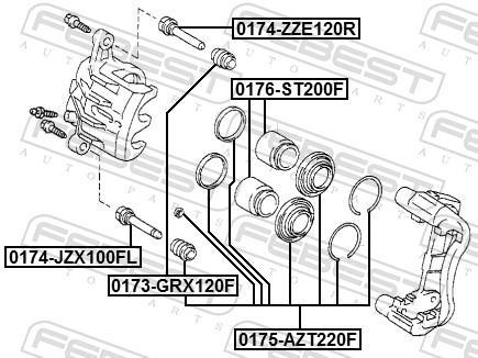Piston, étrier de frein FEBEST 0176-ST200F
