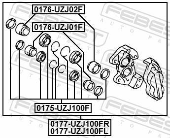 Pinça de travão FEBEST ref. 0176-UZJ01F