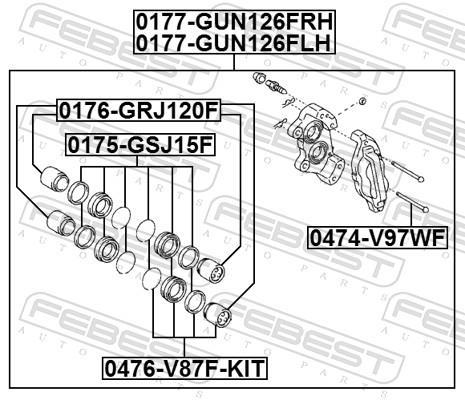 Étrier de frein FEBEST ref. 0177-GUN126FRH