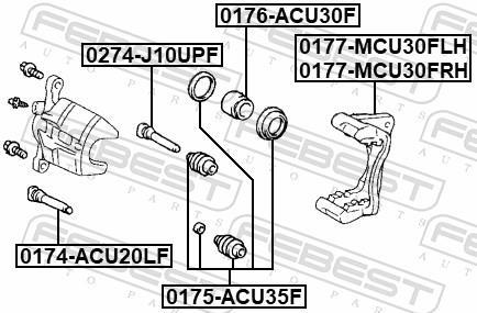 Pinza de freno FEBEST ref. 0177-MCU30FLH