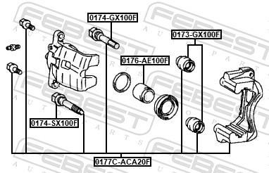 Jeu de supports d'étriers de freins FEBEST ref. 0177C-ACA20F