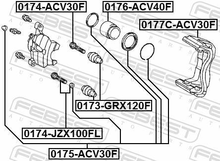 Encaixe do suporte da pinça de travão FEBEST ref. 0177C-ACV30F