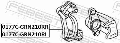 Jeu de supports d'étriers de freins FEBEST ref. 0177C-GRN210RL