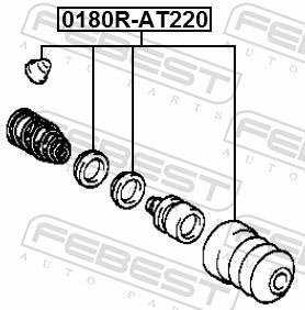 Kit d'assemblage, cylindre émetteur d'embrayage FEBEST ref. 0180R-AT220