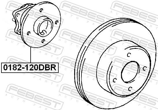 Moyeu de roue (Roulement de roue) FEBEST ref. 0182-120DBR