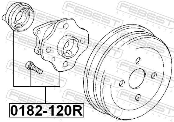 Moyeu de roue (Roulement de roue) FEBEST 0182-120R