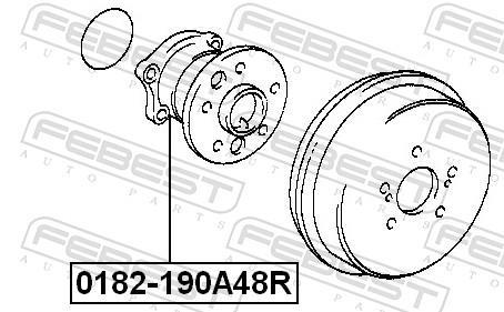 Moyeu de roue (Roulement de roue) FEBEST ref. 0182-190A48R