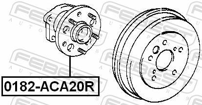 Moyeu de roue (Roulement de roue) FEBEST 0182-ACA20R