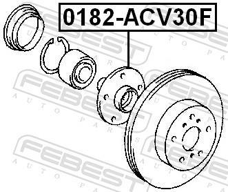 Moyeu de roue (Roulement de roue) FEBEST ref. 0182-ACV30F