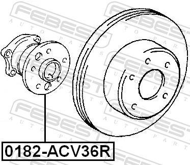 Moyeu de roue (Roulement de roue) FEBEST 0182-ACV36R