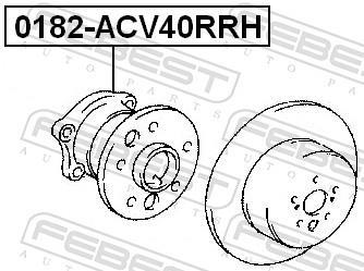Moyeu de roue (Roulement de roue) FEBEST ref. 0182-ACV40RRH