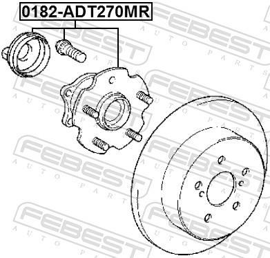 Moyeu de roue (Roulement de roue) FEBEST 0182-ADT270MR