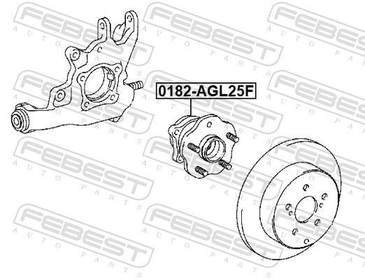 Moyeu de roue (Roulement de roue) FEBEST 0182-AGL25F