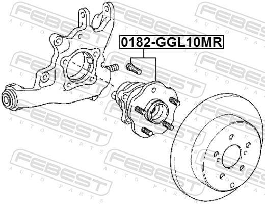 Moyeu de roue (Roulement de roue) FEBEST 0182-GGL10MR
