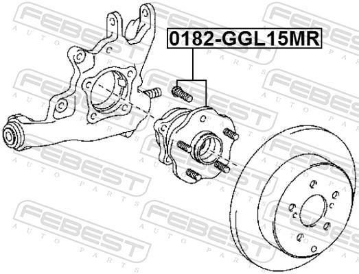 Moyeu de roue (Roulement de roue) FEBEST 0182-GGL15MR