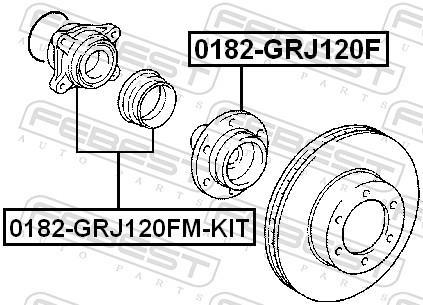 Moyeu de roue (Roulement de roue) FEBEST ref. 0182-GRJ120FM-KIT