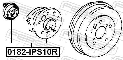 Moyeu de roue (Roulement de roue) FEBEST ref. 0182-IPS10R