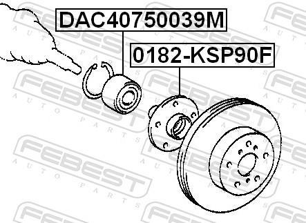 Moyeu de roue (Roulement de roue) FEBEST ref. 0182-KSP90F