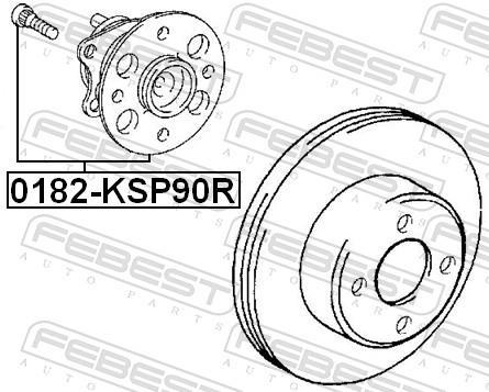 Moyeu de roue (Roulement de roue) FEBEST ref. 0182-KSP90R