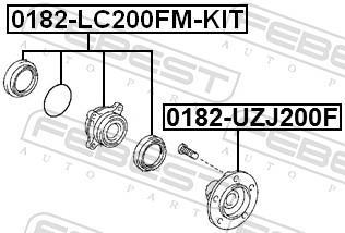 Moyeu de roue (Roulement de roue) FEBEST 0182-LC200FM-KIT