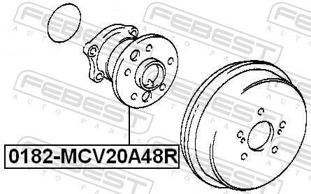 Moyeu de roue (Roulement de roue) FEBEST ref. 0182-MCV20A48R