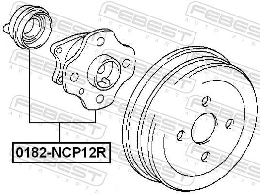 Moyeu de roue (Roulement de roue) FEBEST 0182-NCP12R