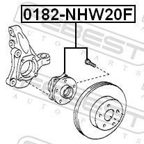Moyeu de roue (Roulement de roue) FEBEST 0182-NHW20F