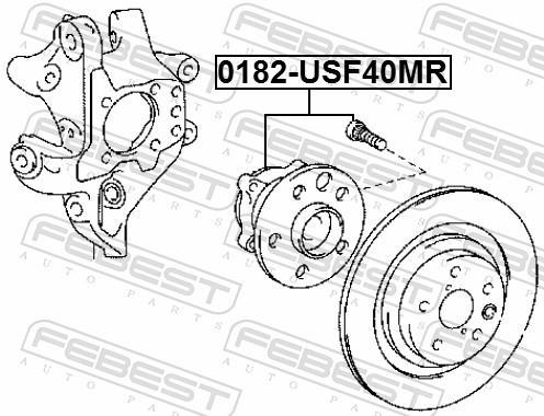 Moyeu de roue (Roulement de roue) FEBEST ref. 0182-USF40MR