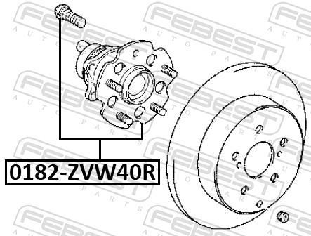 Moyeu de roue (Roulement de roue) FEBEST ref. 0182-ZVW40R