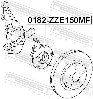 Moyeu de roue (Roulement de roue) FEBEST ref. 0182-ZZE150MF