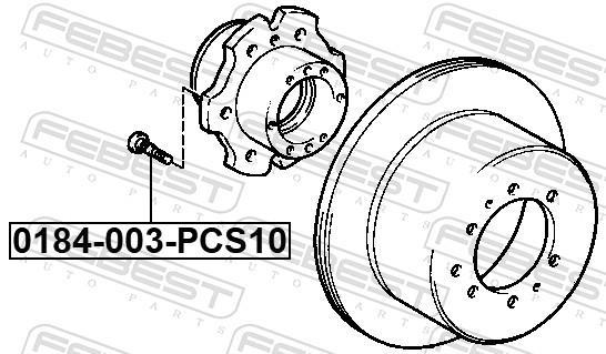 Boulon de roue FEBEST ref. 0184-003-PCS10